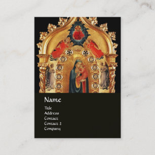 JUNGFRAU MIT KINDERN UND ANGELN GOLD SACRED ART IC VISITENKARTE