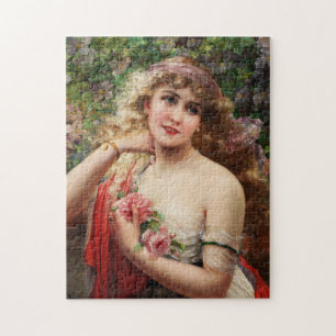 Jungfrau mit Rose von Emile Vernon Puzzle