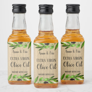 Jungfrau Olivenöl Gastgeschenk Hochzeit Flasche Alkoholflaschenetikett