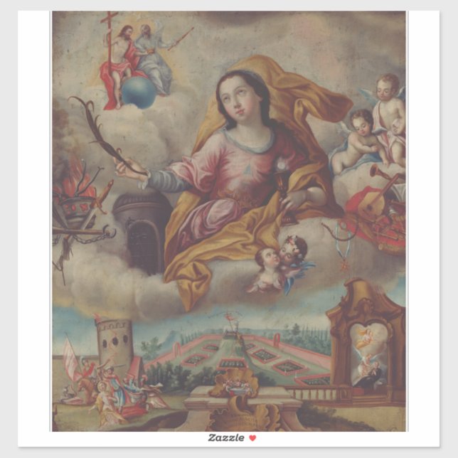 Jungfrau Saint Barbara und Märtyrer Aufkleber (Blatt)