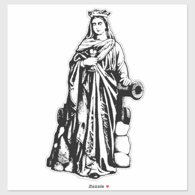 Jungfrau Saint Barbara und Märtyrer Aufkleber (Blatt)