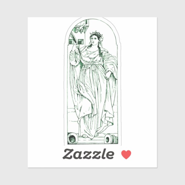 Jungfrau Saint Barbara und Märtyrer Aufkleber (Blatt)