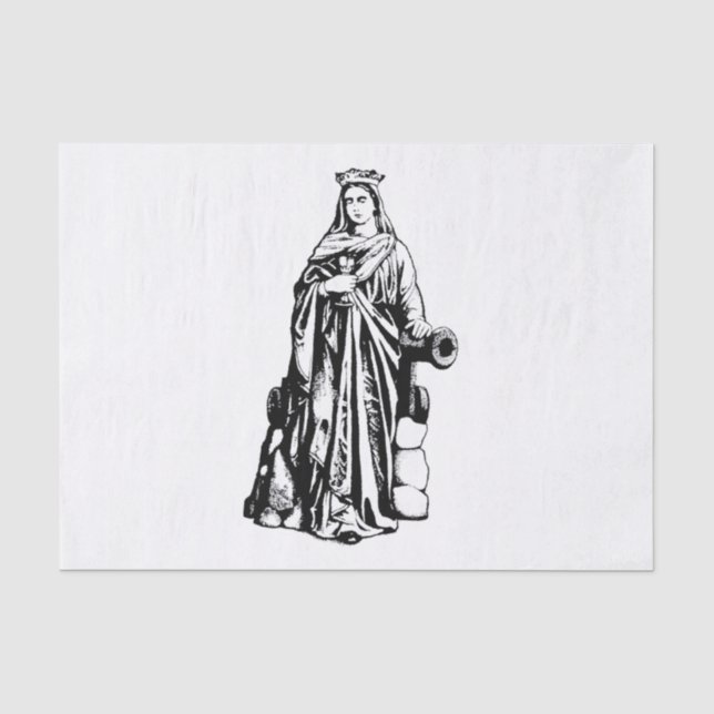 Jungfrau Saint Barbara und Märtyrer Seidenpapier (Vorderseite)