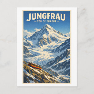 Jungfrau, Schweiz, in klassischem Retro-Stil Postkarte