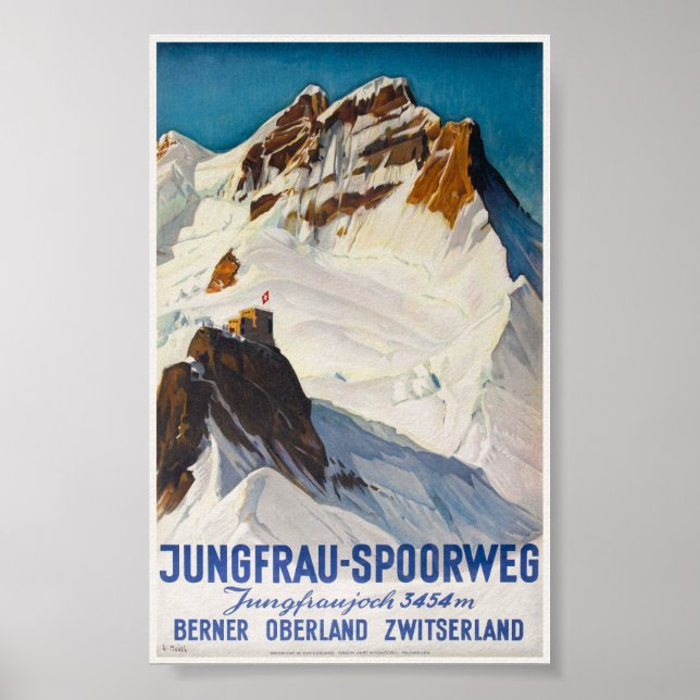 Jungfrau-Spoorweg Vintage Poster 1914 (Vorne)