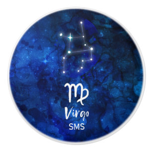 Jungfrau-Sternbild Blaue Galaxie Monogramm Keramikknauf