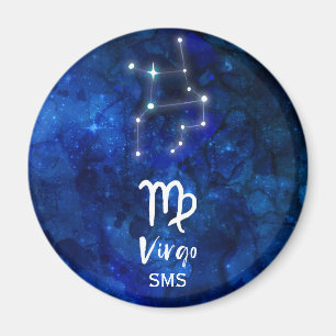 Jungfrau-Sternbild Blaue Galaxie Monogramm Magnet