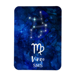 Jungfrau-Sternbild Blaue Galaxie Monogramm Magnet