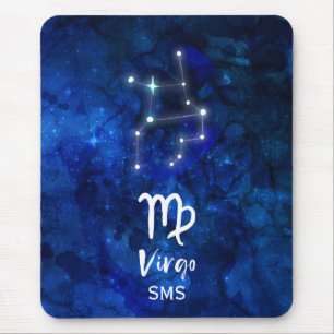 Jungfrau-Sternbild Blaue Galaxie Monogramm Mousepad