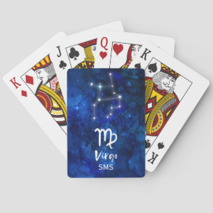Jungfrau-Sternbild Blaue Galaxie Monogramm Spielkarten