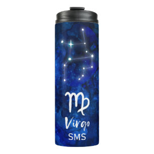 Jungfrau-Sternbild Blaue Galaxie Monogramm Thermosbecher