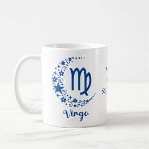 Jungfrau-Sternzeichen Astrologie Geburtstag Blau W Kaffeetasse