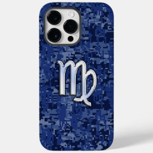 Jungfrau-Sternzeichen auf Marineblau-Camo Case-Mate iPhone 14 Pro Max Hülle