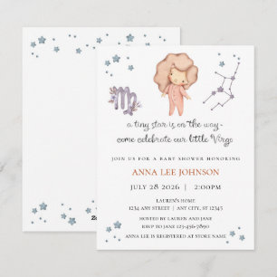 Jungfrau-Sternzeichen-Baby-Shower-Einladung Feiertagskarte