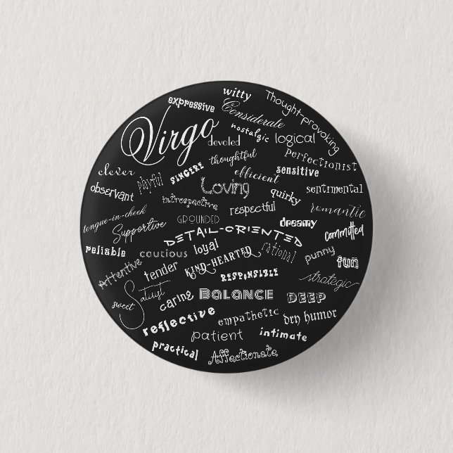 Jungfrau-Sternzeichen-Eigenschaften Sternenkonstel Button (Vorderseite)