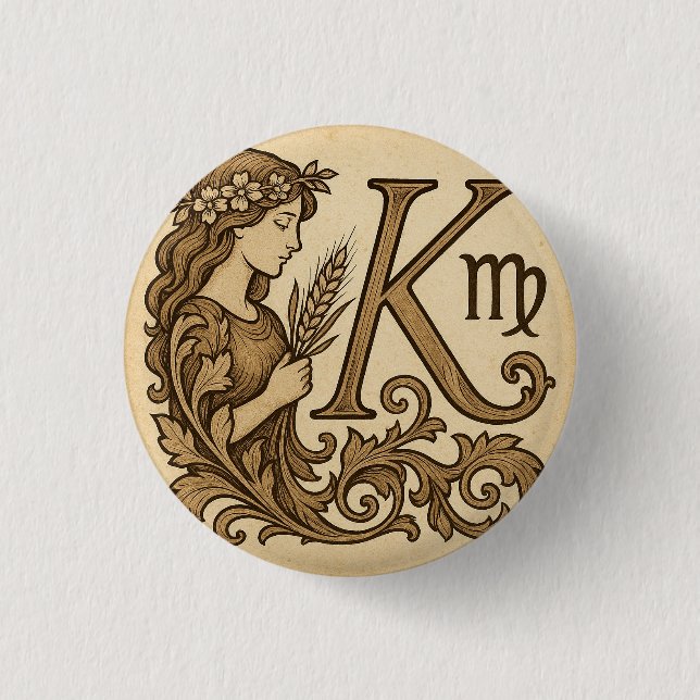 Jungfrau-Sternzeichen (K) Abzeichen Button (Vorderseite)