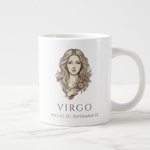 Jungfrau-Sternzeichen personalisierter Name & Gebu Jumbo-Tasse