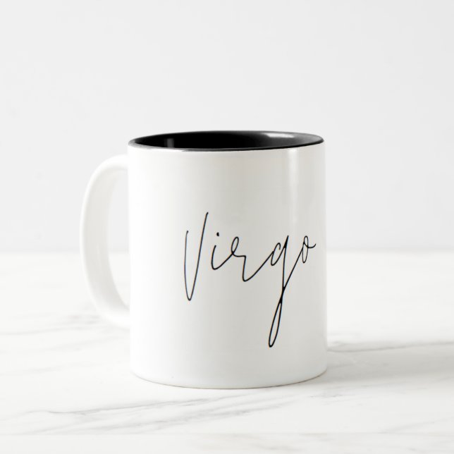 Jungfrau-Tierkreis-Minimalistische Tasse (Vorderseite Links)