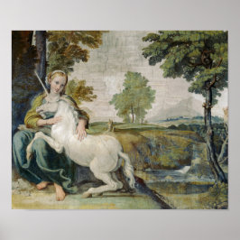Jungfrau und Einhorn - Domenichino Palazzo Farnese Poster