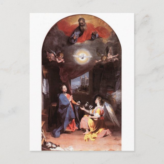 JUNGFRAU UND JAHRESANGEL POSTKARTE (Vorderseite)