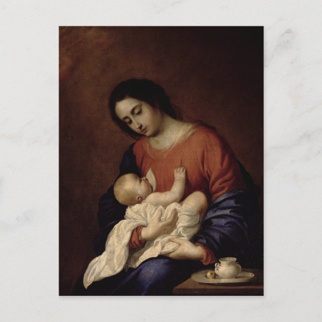 Jungfrau und Kind, 1658 Postkarte (Vorderseite)