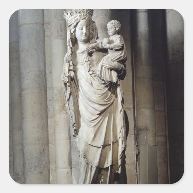 Jungfrau und Kind, bekannt als Notre-Dame de Paris Quadratischer Aufkleber (Vorderseite)