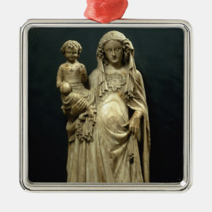 Jungfrau und Kind, c.1375 (Alabaster) Ornament Aus Metall