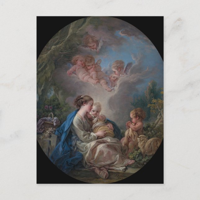 Jungfrau und Kind - François Boucher Postkarte (Vorderseite)