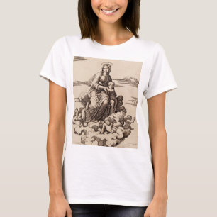 Jungfrau und Kind in den Wolken T-Shirt