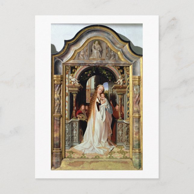 Jungfrau und Kind mit Drei Engeln, zentrale Tafel Postkarte (Vorderseite)