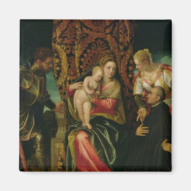 Jungfrau und Kind mit einem Benediktinermönch Magnet (Vorne)