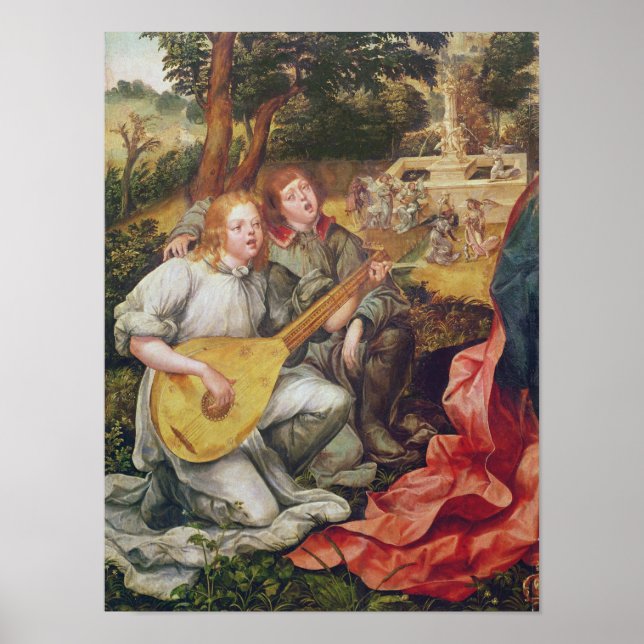 Jungfrau und Kind mit Engeln Poster (Vorne)