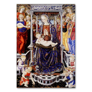 Jungfrau und Kind mit musikalischem Hintergrund be Tischnummer