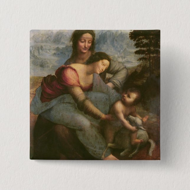 Jungfrau und Kind mit St Anne, c.1510 Button (Vorderseite)