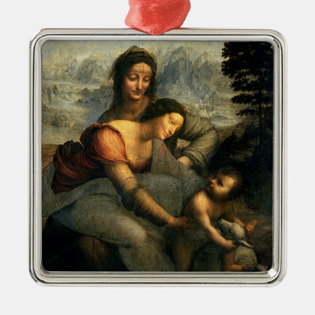 Jungfrau und Kind mit St Anne, c.1510 Silbernes Ornament (Vorne)