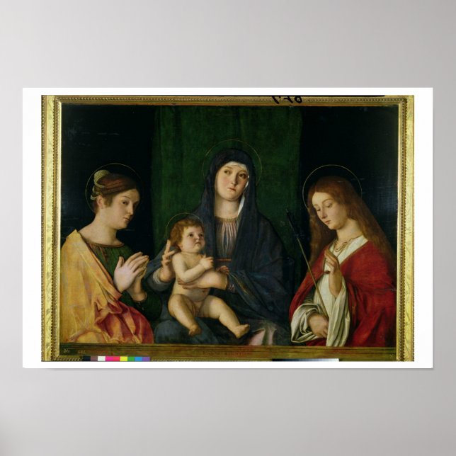 Jungfrau und Kind mit St. Catherine und St. Ur Poster (Vorne)