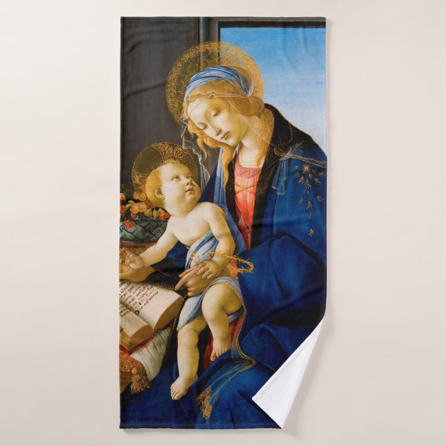 Jungfrau und Kind, Sandro Botticelli Badehandtuch (Badehandtuch)