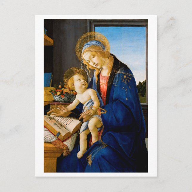 Jungfrau und Kind, Sandro Botticelli Postkarte (Vorderseite)