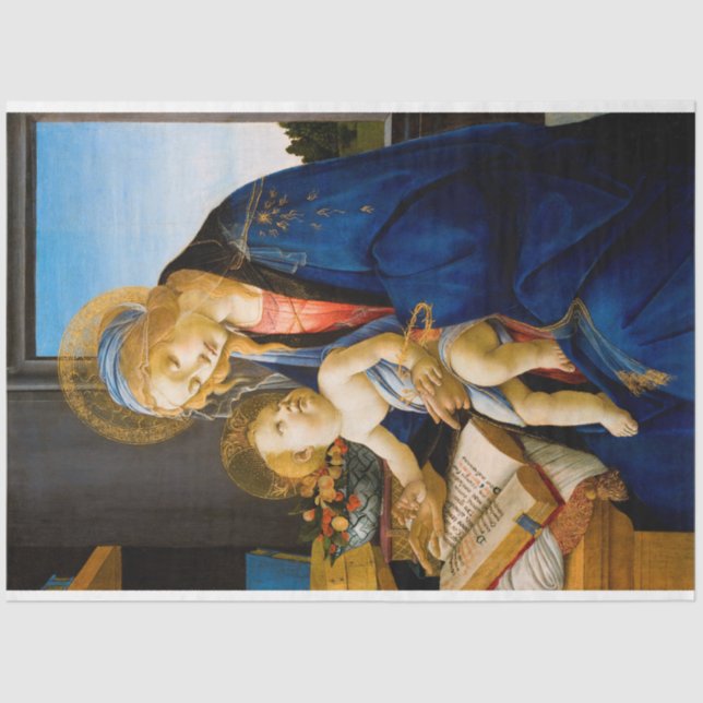 Jungfrau und Kind, Sandro Botticelli Seidenpapier (Vorderseite)