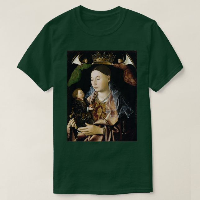 Jungfrau und Kind von Antonello da Messina T-Shirt (Design vorne)