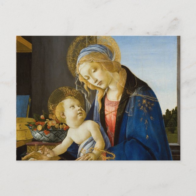 Jungfrau und Kind von Sandro Botticelli Postkarte (Vorderseite)