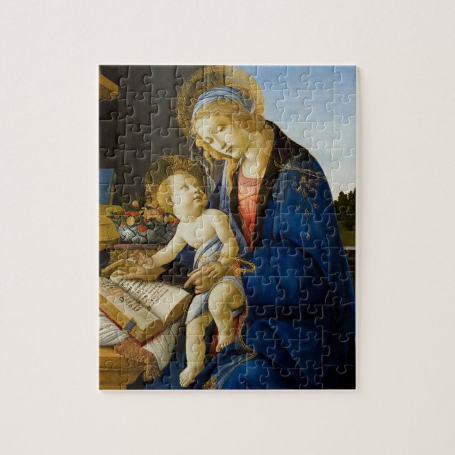 Jungfrau und Kind von Sandro Botticelli Puzzle (Vertikal)
