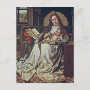 Jungfrau und Kind vor einem Firescreen, c.1440 Postkarte