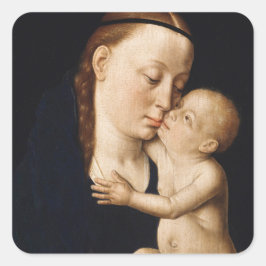 Jungfrau und Kinderurlaub Quadratischer Aufkleber