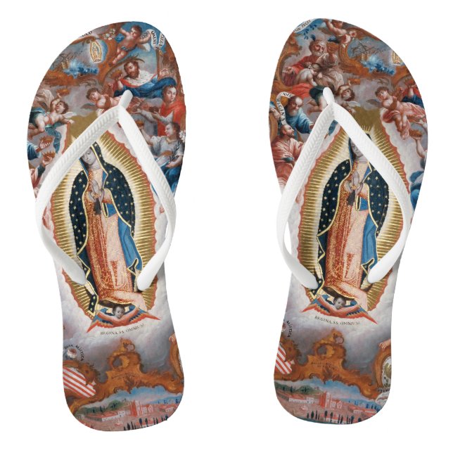 "Jungfrau von Guadalupe" Kunstsandelholze Flip Flops (Fußbett)