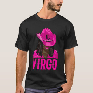 Jungfrau Western Cowgirl Afroamerikanerin Schwarze T-Shirt