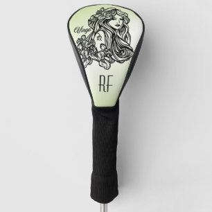 Jungfrau-Zodiac Grün Monogramm Golfkopfabdeckung Golf Headcover