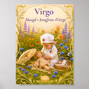 Jungfrau-Zodiac-Kunst Traumhafte Astrologie-Koll Poster
