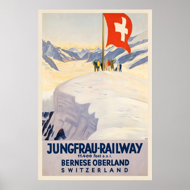 Jungfraubahn Berner Oberland Schweiz Poster (Vorne)