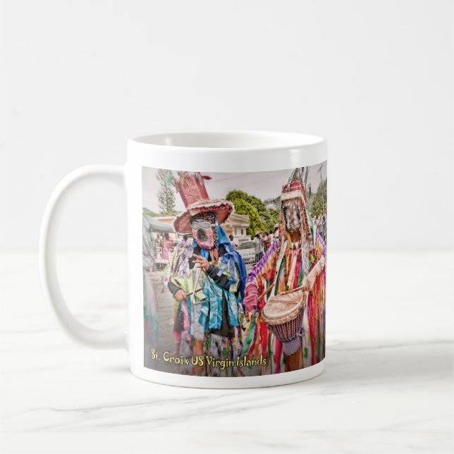 Jungfrauen USVI Masqueraders Mask Kaffeetasse (Links)